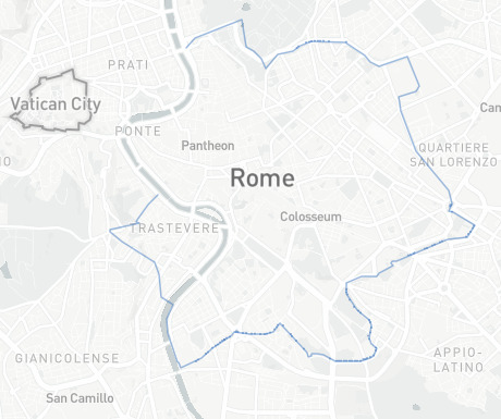 Map of The Aurelian Walls as it appears on GitHub